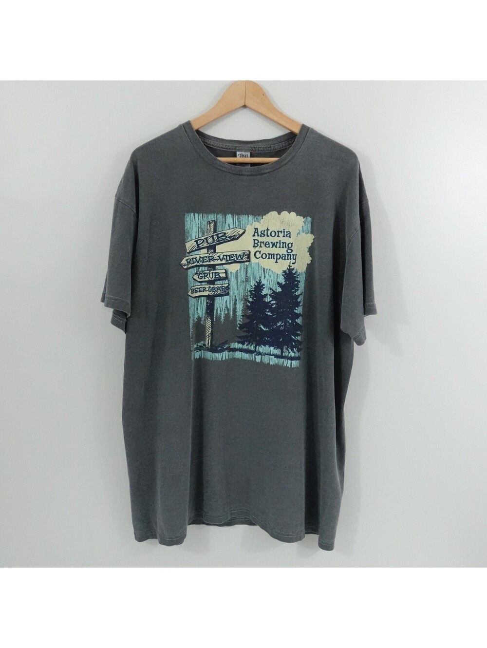 Astoria Brewing Company T-Shirt XL Gray Graphic Beer Pub Tee Made in USA